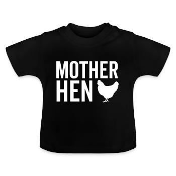 Mutter Henne - Baby Bio-T-Shirt mit Rundhals - Schwarz - Vorne