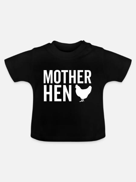 Mutter Henne - Baby Bio-T-Shirt mit Rundhals - Schwarz