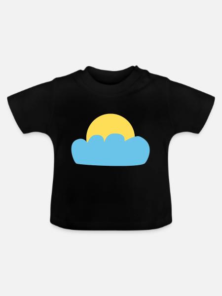 Sonne und Wolken - Baby Bio-T-Shirt mit Rundhals - Schwarz