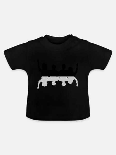 Spiegel Freunde zusammen - Baby Bio-T-Shirt mit Rundhals - Schwarz