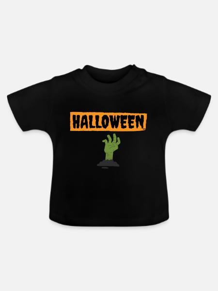 Halloween Haupt - Baby Bio-T-Shirt mit Rundhals - Schwarz