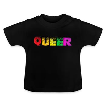Queer - T-shirt bio col rond Bébé - noir - Devant