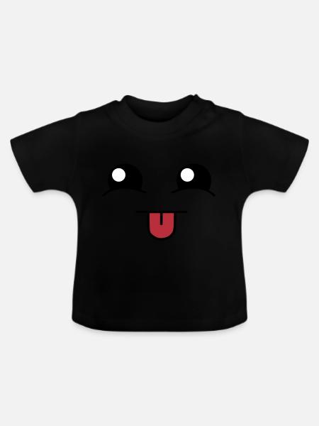 Cute face - Baby Bio-T-Shirt mit Rundhals - Schwarz