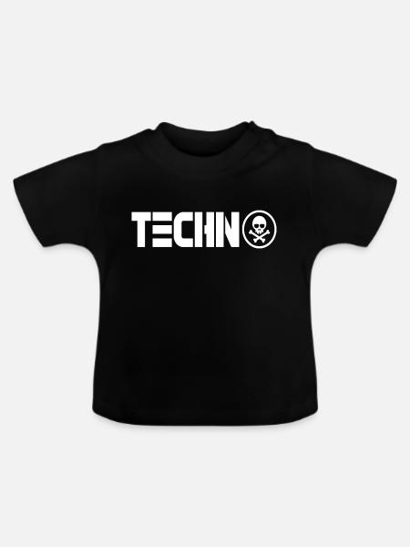 Techno 333 - Baby Bio-T-Shirt mit Rundhals - Schwarz
