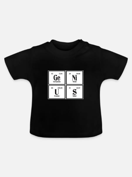Genius | Periodensystem der Elemente - Baby Bio-T-Shirt mit Rundhals - Schwarz