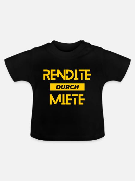 Rendite durch Miete - Baby Bio-T-Shirt mit Rundhals - Schwarz