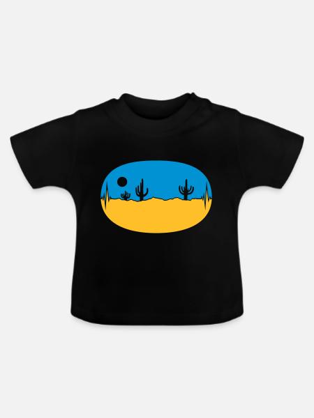 Skyline Frequenz Wüste Landschaft - Baby Bio-T-Shirt mit Rundhals - Schwarz