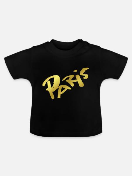 Paris - Baby Bio-T-Shirt mit Rundhals - Schwarz