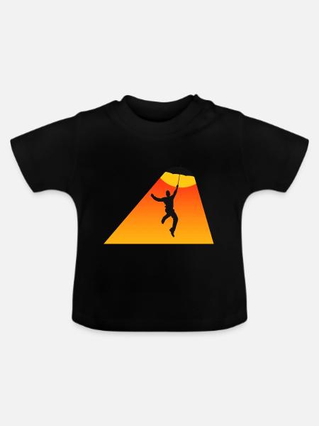 Sonne aus dem Schirm - Baby Bio-T-Shirt mit Rundhals - Schwarz