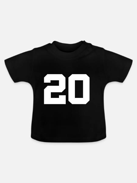 Anzahl 20 - Baby Bio-T-Shirt mit Rundhals - Schwarz