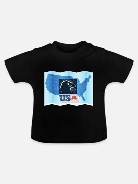 USA, American Eagle - Baby Bio-T-Shirt mit Rundhals - Schwarz