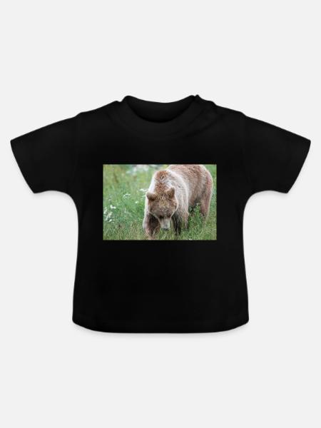 Braunbär Ursus arctos - Baby Bio-T-Shirt mit Rundhals - Schwarz