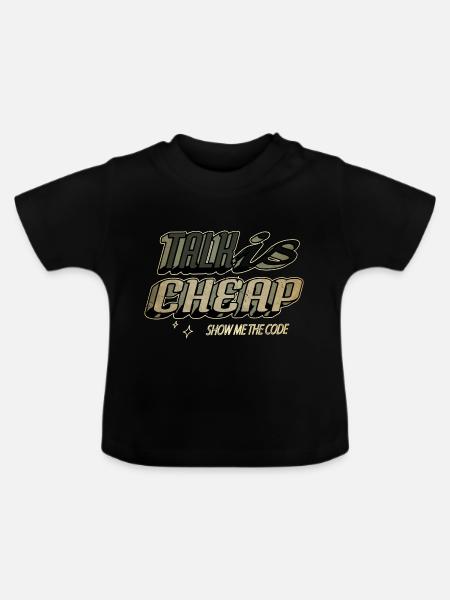 happy computer language - Baby Bio-T-Shirt mit Rundhals - Schwarz