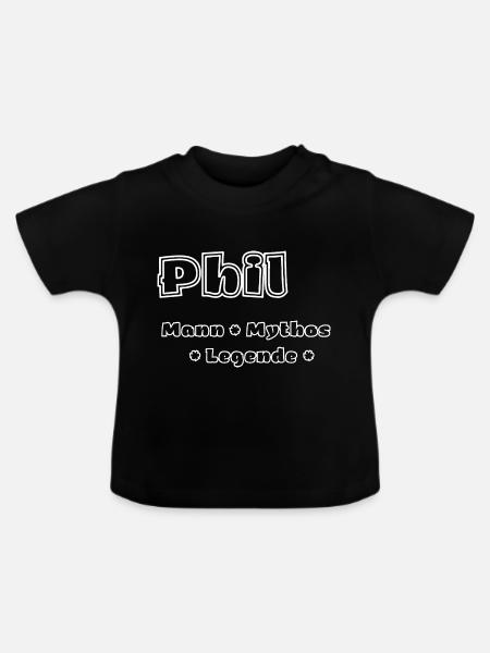 Phil - Mann, Mythos, Legende - Baby Bio-T-Shirt mit Rundhals - Schwarz