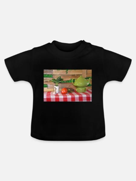 Küche - Baby Bio-T-Shirt mit Rundhals - Schwarz