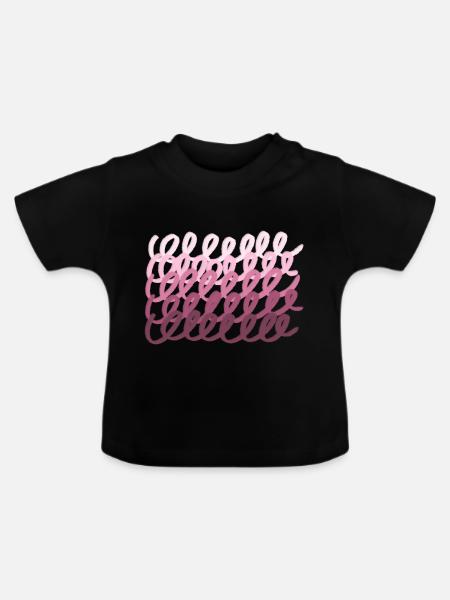 Rosa - Baby Bio-T-Shirt mit Rundhals - Schwarz