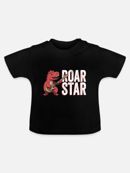 BRÜLLENDER STERN - Baby Bio-T-Shirt mit Rundhals - Schwarz