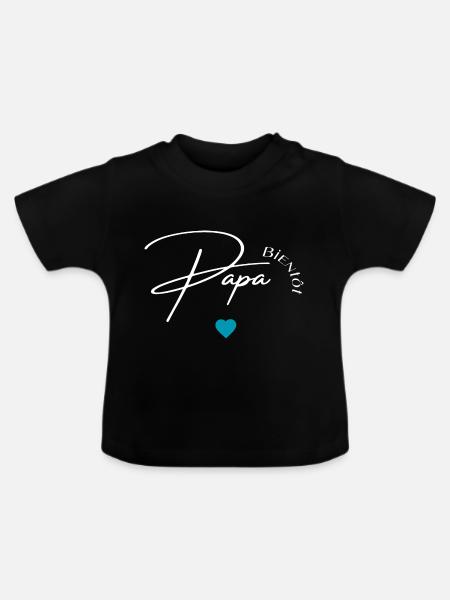 Bald Vater - Baby Bio-T-Shirt mit Rundhals - Schwarz