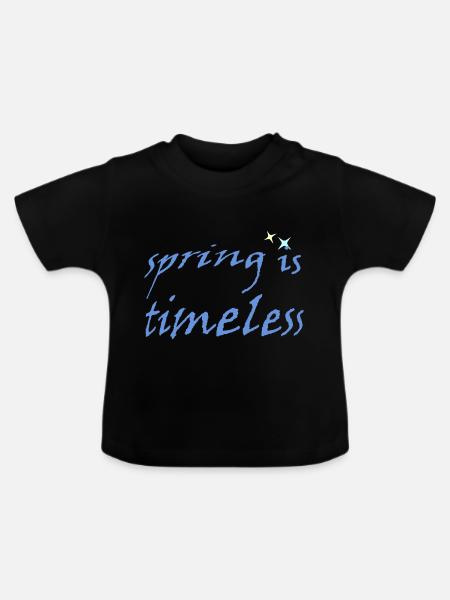 Spring is Timeless - Baby Bio-T-Shirt mit Rundhals - Schwarz