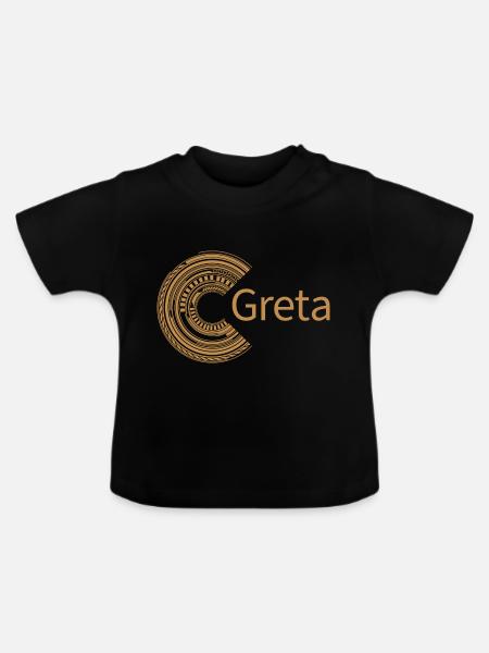 Für Greta - Baby Bio-T-Shirt mit Rundhals - Schwarz