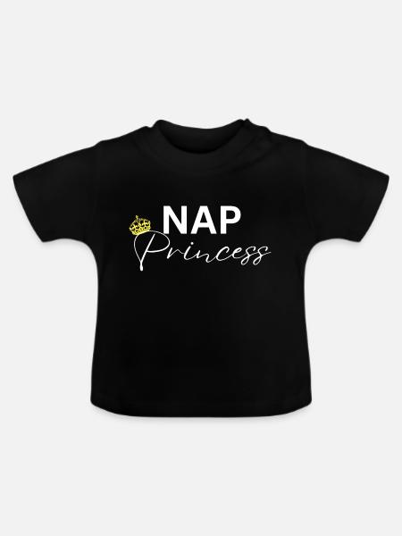 Nap Princess - Baby Bio-T-Shirt mit Rundhals - Schwarz