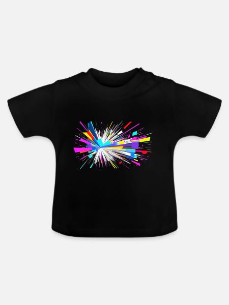 Farben boomen - Baby Bio-T-Shirt mit Rundhals - Schwarz
