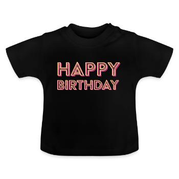 Congratulations Birthday Greeting Gift Idea - Baby Organic T-Shirt with Round Neck - black - Front