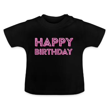 Congratulations Birthday Greeting Gift Idea - Baby Organic T-Shirt with Round Neck - black - Front