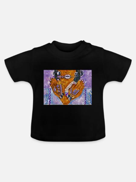 Heidelbeer-Modell - Baby Bio-T-Shirt mit Rundhals - Schwarz
