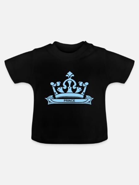 Prince in blue - Baby Bio-T-Shirt mit Rundhals - Schwarz