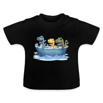 Dinos - Baby Bio-T-Shirt mit Rundhals - Schwarz - Vorne