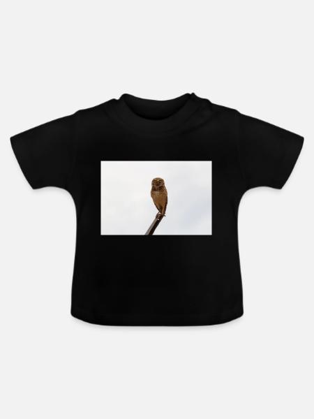 Die Eule - Baby Bio-T-Shirt mit Rundhals - Schwarz