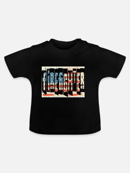Feuerwehrmann / Firefighter - Baby Bio-T-Shirt mit Rundhals - Schwarz