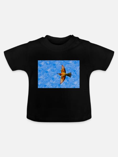 Bienenfresser im Flug - Baby Bio-T-Shirt mit Rundhals - Schwarz