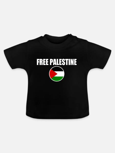 Free palestine - Baby Bio-T-Shirt mit Rundhals - Schwarz