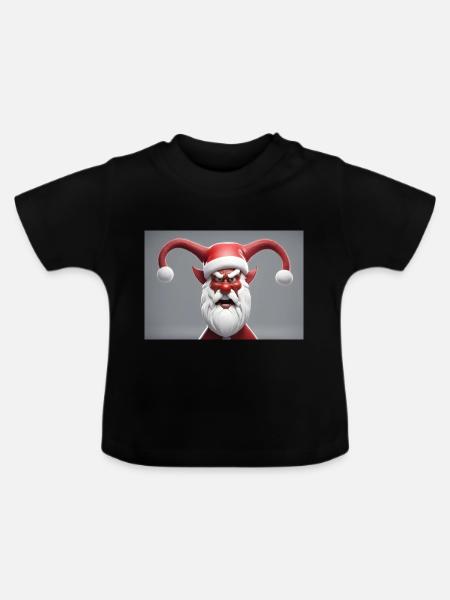 Wütender Weihnachtsmann - Baby Bio-T-Shirt mit Rundhals - Schwarz