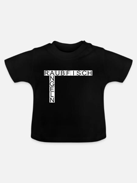 Raubfischangeln - Baby Bio-T-Shirt mit Rundhals - Schwarz