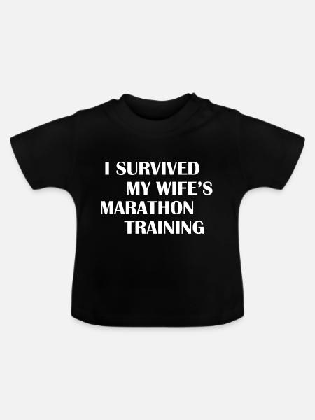 Marathon Running Jogging - Baby Bio-T-Shirt mit Rundhals - Schwarz