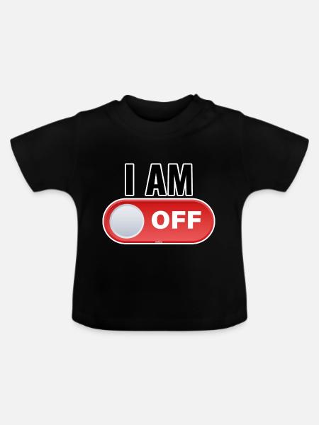 I AM OFF - Baby Bio-T-Shirt mit Rundhals - Schwarz
