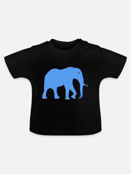 elephant - Baby Bio-T-Shirt mit Rundhals - Schwarz