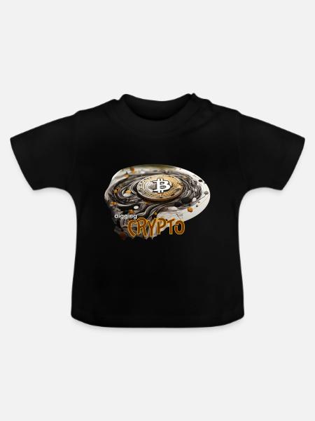 Krypto Währung, crypto digging - Baby Bio-T-Shirt mit Rundhals - Schwarz
