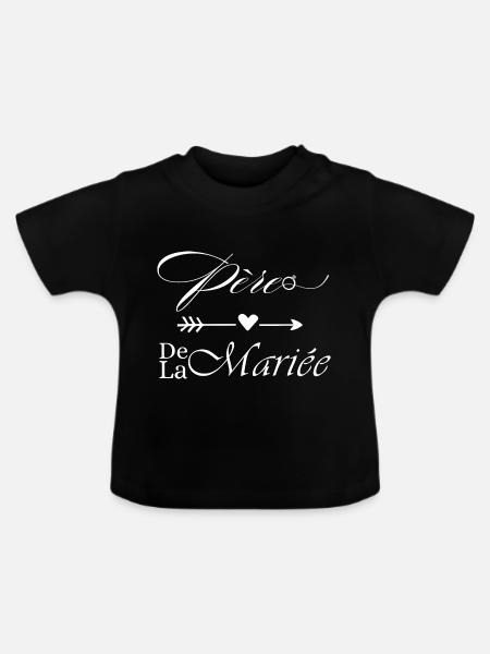 Vater der Braut - Baby Bio-T-Shirt mit Rundhals - Schwarz