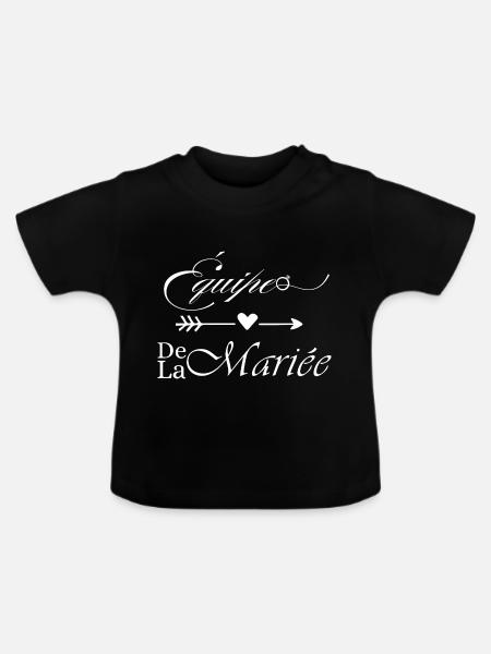 Braut-Team - Baby Bio-T-Shirt mit Rundhals - Schwarz