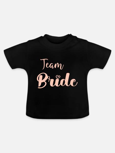 team bride - Baby Bio-T-Shirt mit Rundhals - Schwarz
