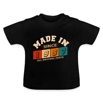 Made in 1957 Birthday 67 Years - Baby Organic T-Shirt with Round Neck - black - Front