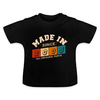 Made in 2005 anniversaire 19 ans - T-shirt bio col rond Bébé - noir - Devant