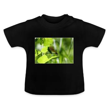 Weibliche Calopterix-Mönchsjungfer - Baby Bio-T-Shirt mit Rundhals - Schwarz - Vorne