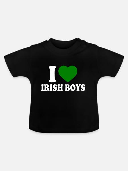 I love irish boys - Baby Bio-T-Shirt mit Rundhals - Schwarz