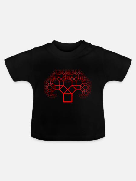 Pythagorasbaum rot - Baby Bio-T-Shirt mit Rundhals - Schwarz