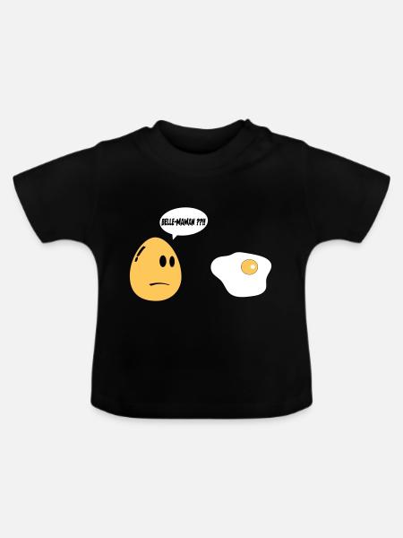 Schönes Mama-Ei - Baby Bio-T-Shirt mit Rundhals - Schwarz